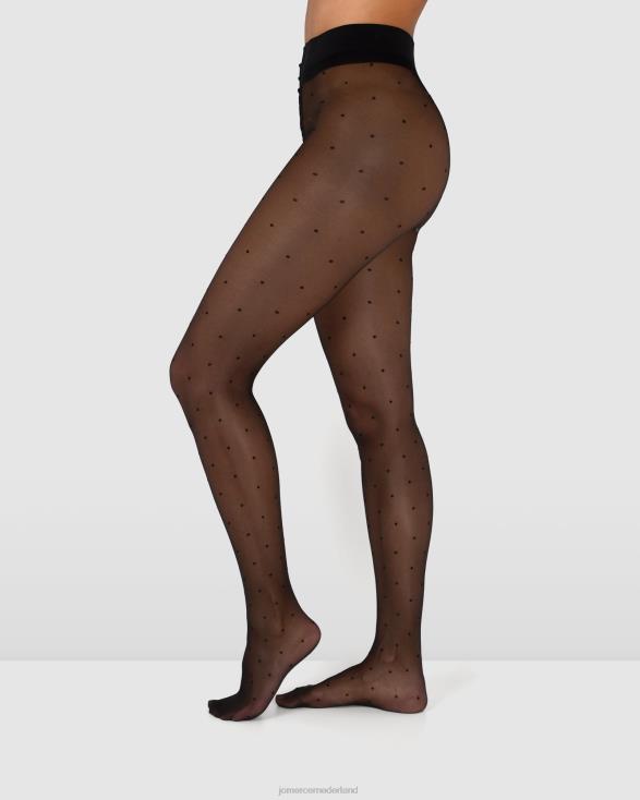 Levante sienna panty met doorzichtige stippen 46LN488 zwart Jo Mercer accessoires