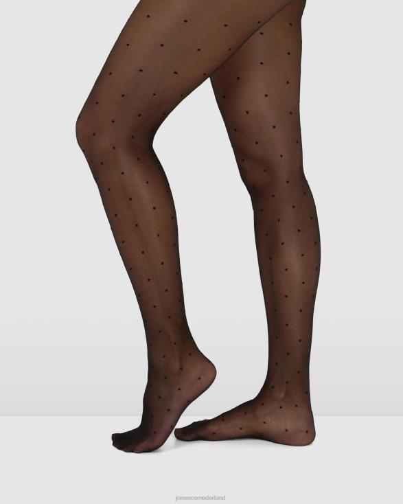 Levante sienna panty met doorzichtige stippen 46LN488 zwart Jo Mercer accessoires