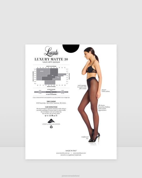 levante luxe mat 30 denier strak 46LN487 zwart Jo Mercer accessoires
