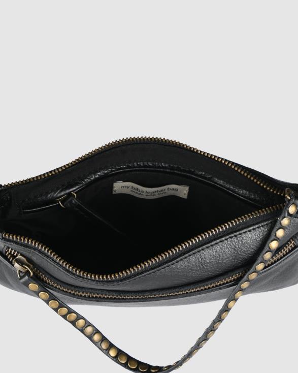 Biba Brewton crossbodytas 46LN424 zwart leer Jo Mercer accessoires