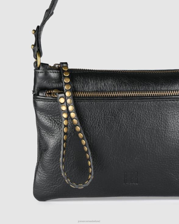 Biba Brewton crossbodytas 46LN424 zwart leer Jo Mercer accessoires