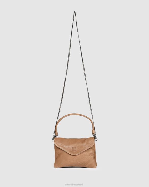 Biba Logan crossbodytas met envelop 46LN417 taupe leer Jo Mercer accessoires