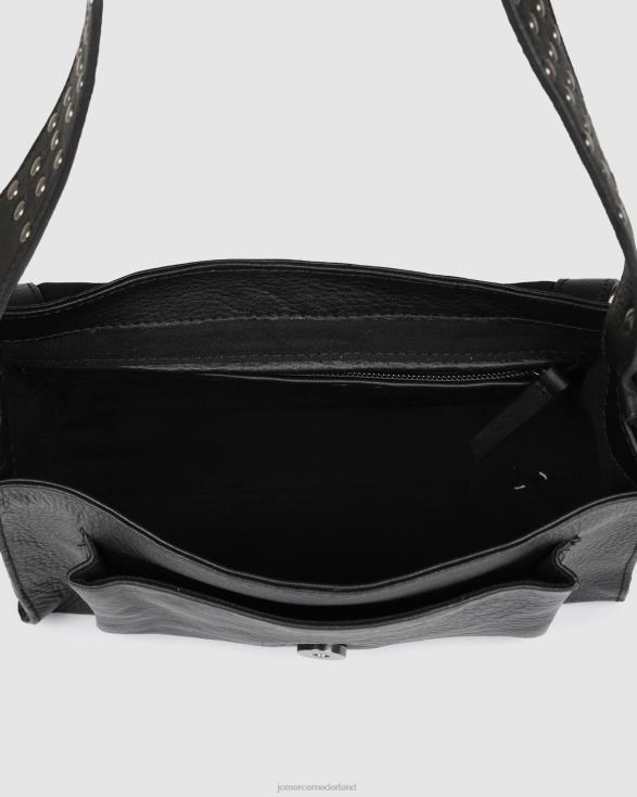 Biba easy crossbodytas 46LN410 zwart leer Jo Mercer accessoires