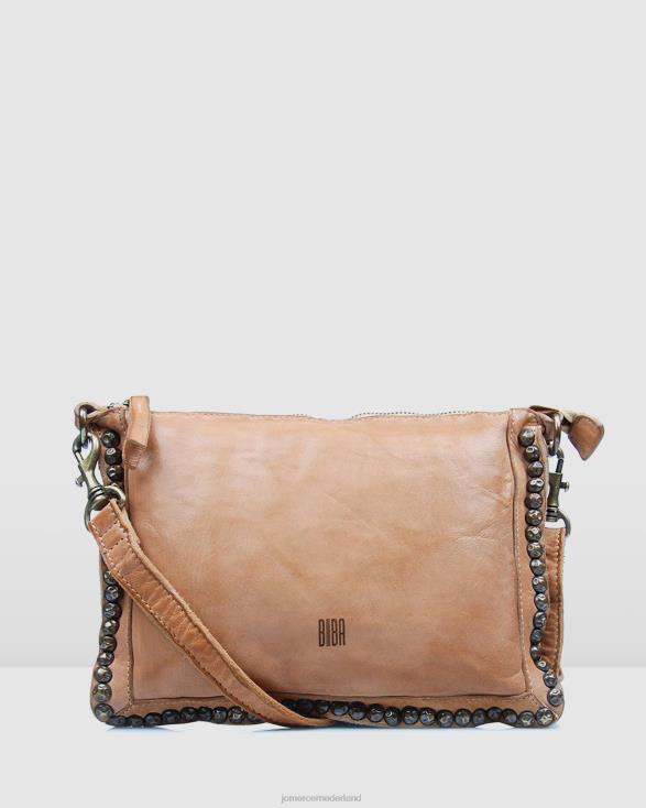 Biba portland crossbodytas 46LN421 taupe leer Jo Mercer accessoires