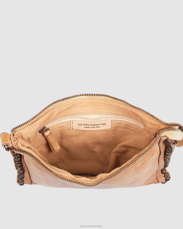 Biba portland crossbodytas 46LN421 taupe leer Jo Mercer accessoires