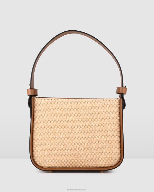 Renzo crossbodytas 46LN403 bruine raffia Jo Mercer accessoires