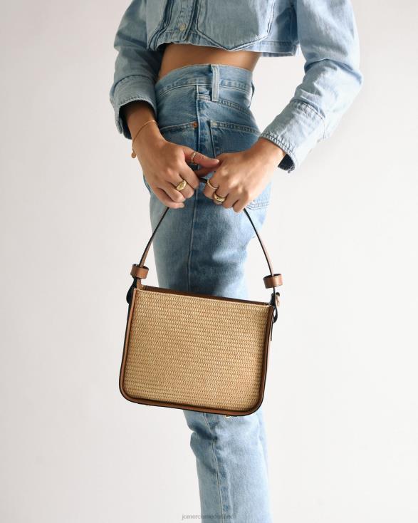 Renzo crossbodytas 46LN403 bruine raffia Jo Mercer accessoires
