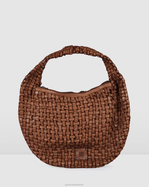 Biba Kansas ronde schoudertas 46LN443 bruin leer Jo Mercer accessoires