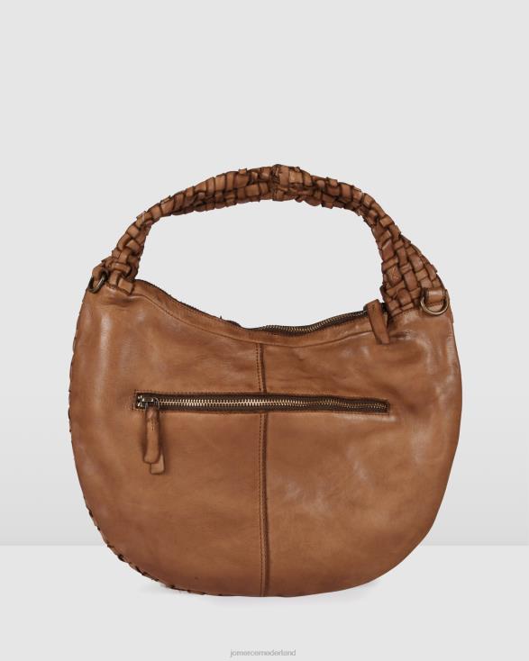 Biba Kansas ronde schoudertas 46LN443 bruin leer Jo Mercer accessoires