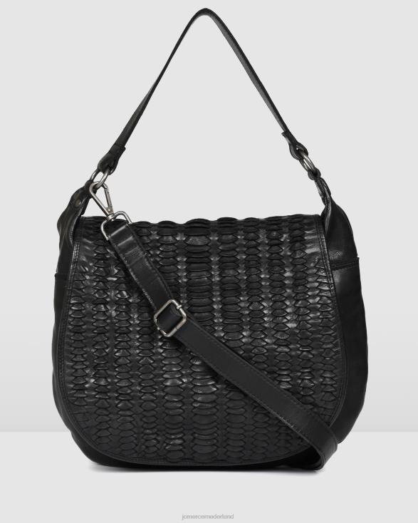 Biba stevige schoudertas 46LN442 zwart leer Jo Mercer accessoires