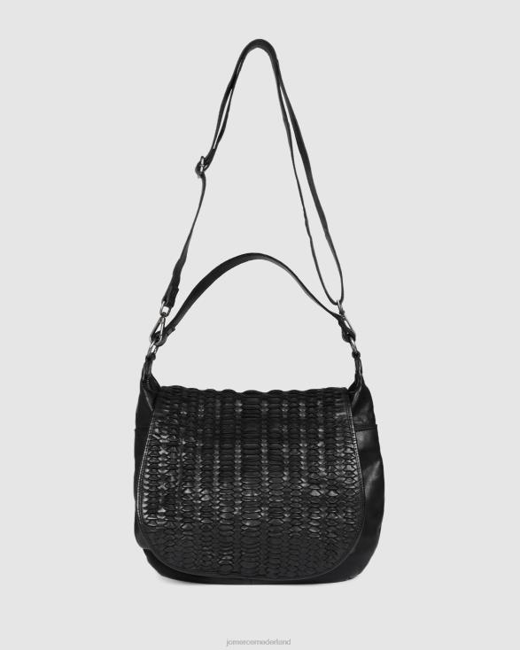 Biba stevige schoudertas 46LN442 zwart leer Jo Mercer accessoires