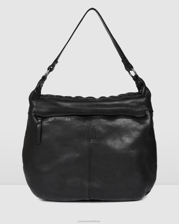 Biba stevige schoudertas 46LN442 zwart leer Jo Mercer accessoires
