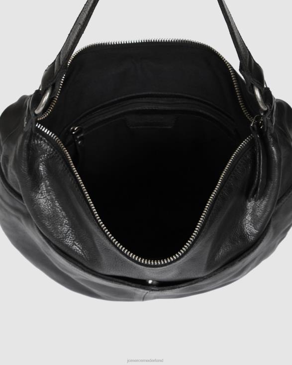 Biba stevige schoudertas 46LN442 zwart leer Jo Mercer accessoires