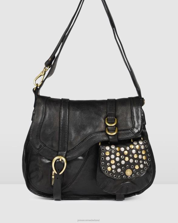 Campomaggi Arya schoudertas 46LN438 zwart leer Jo Mercer accessoires