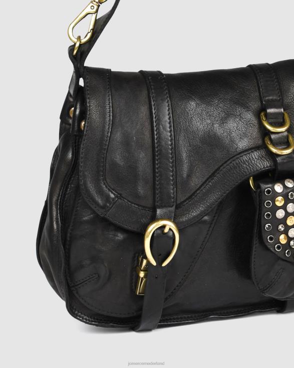 Campomaggi Arya schoudertas 46LN438 zwart leer Jo Mercer accessoires