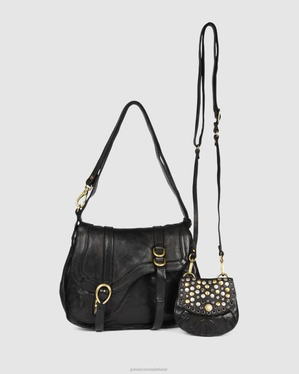 Campomaggi Arya schoudertas 46LN438 zwart leer Jo Mercer accessoires