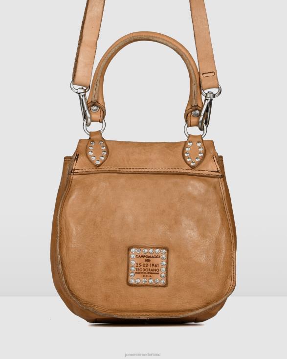 Campomaggi Texana schoudertas 46LN437 kameel leer Jo Mercer accessoires