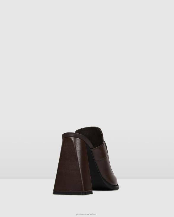 jac hoge hakken 46LN124 donker chocolade leer Jo Mercer schoenen