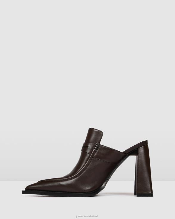 jac hoge hakken 46LN124 donker chocolade leer Jo Mercer schoenen