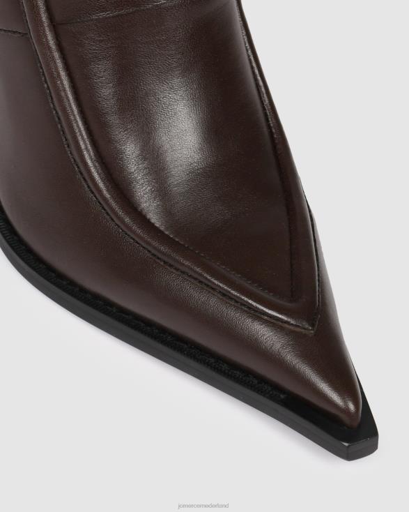 jac hoge hakken 46LN124 donker chocolade leer Jo Mercer schoenen