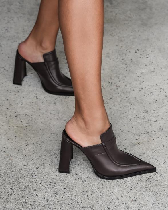 jac hoge hakken 46LN124 donker chocolade leer Jo Mercer schoenen