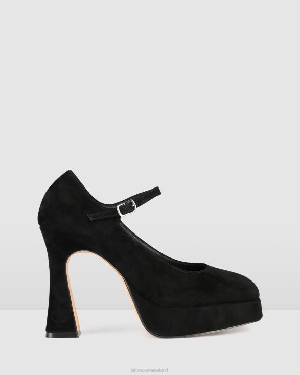 ravina platform hoge hakken 46LN95 zwart suède Jo Mercer schoenen