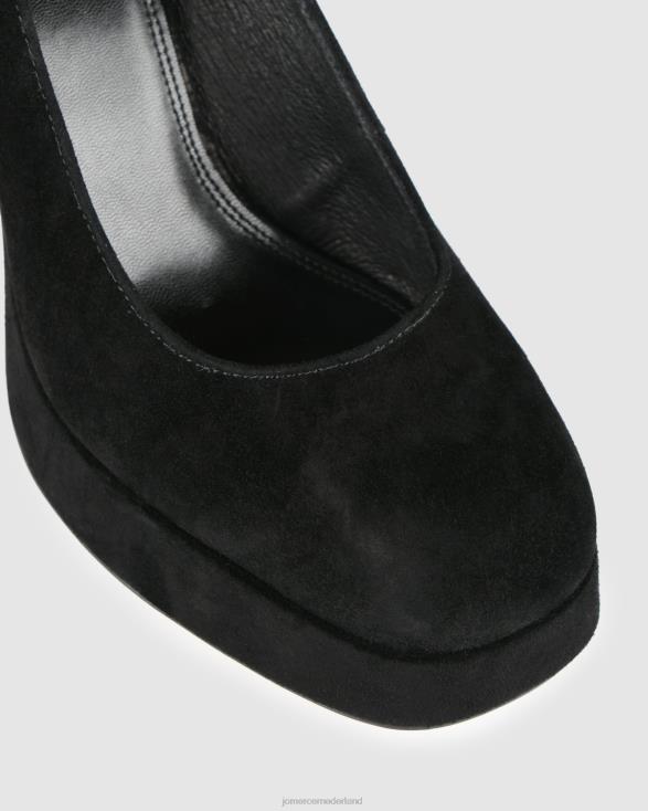 ravina platform hoge hakken 46LN95 zwart suède Jo Mercer schoenen