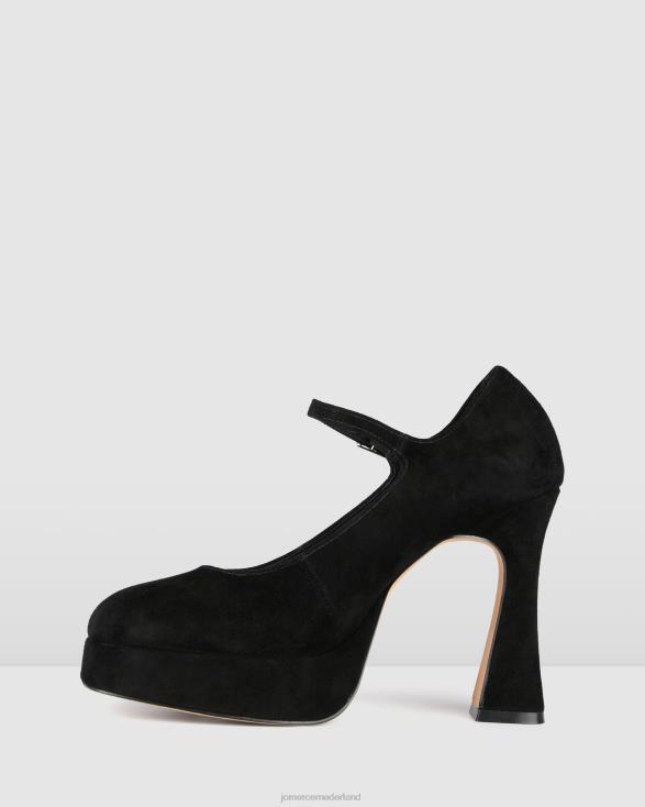 ravina platform hoge hakken 46LN95 zwart suède Jo Mercer schoenen