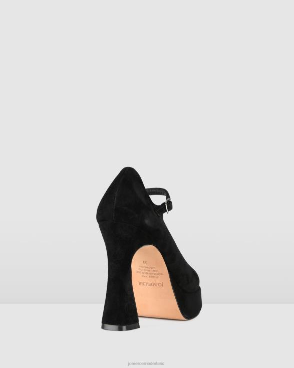 ravina platform hoge hakken 46LN95 zwart suède Jo Mercer schoenen