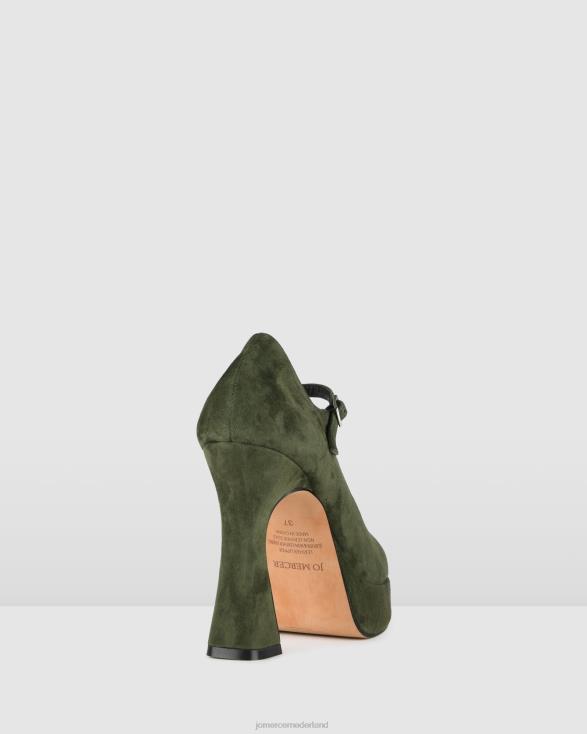 ravina platform hoge hakken 46LN96 bosgroen suède Jo Mercer schoenen