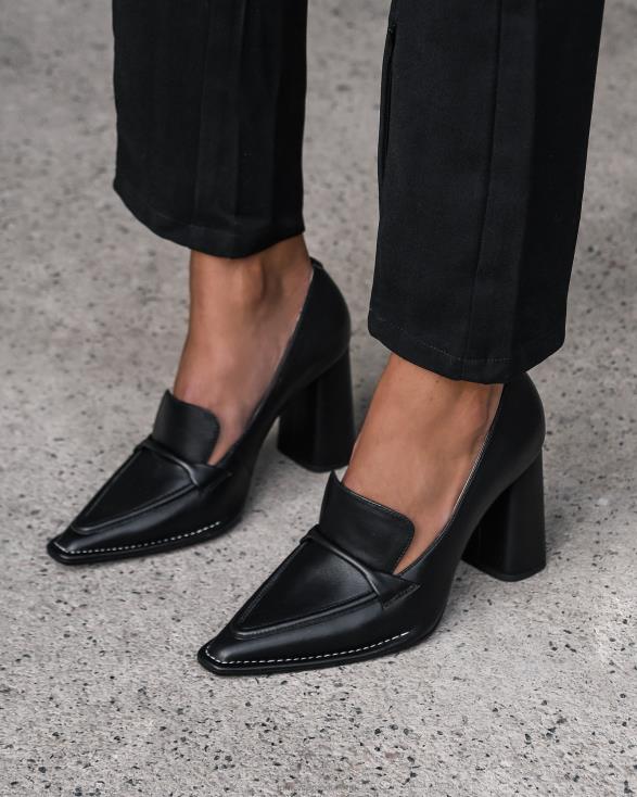 verlang naar hoge hakken 46LN79 zwart leer Jo Mercer schoenen