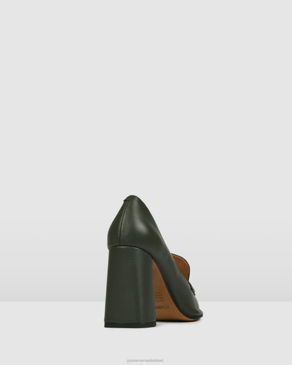 verlang naar hoge hakken 46LN80 olijfgroen leer Jo Mercer schoenen