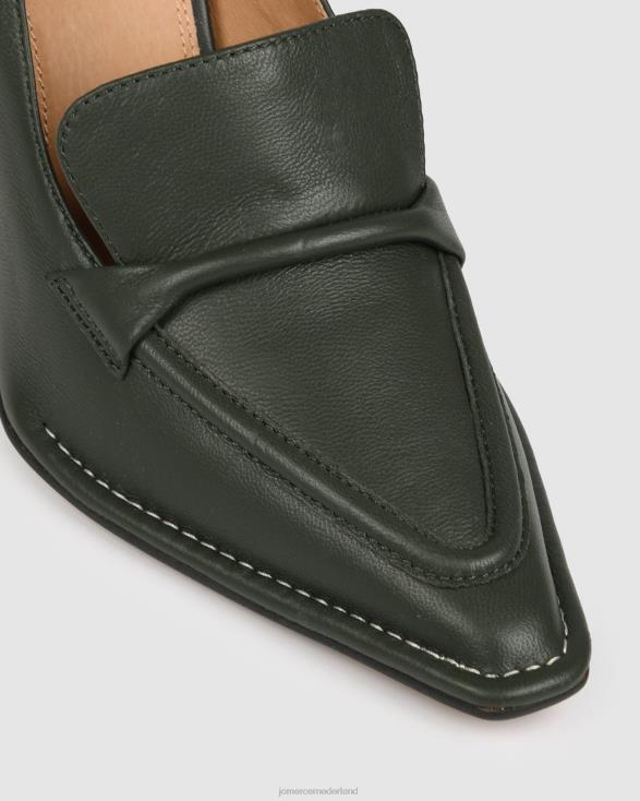 verlang naar hoge hakken 46LN80 olijfgroen leer Jo Mercer schoenen