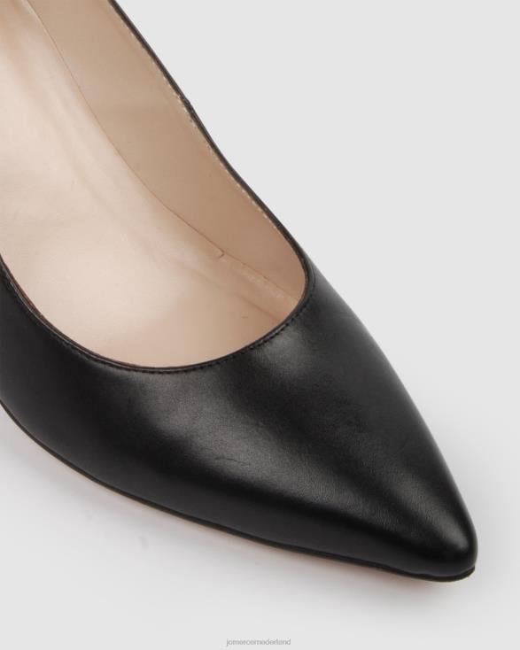 zwarte hoge hakken 46LN101 zwart leer Jo Mercer schoenen