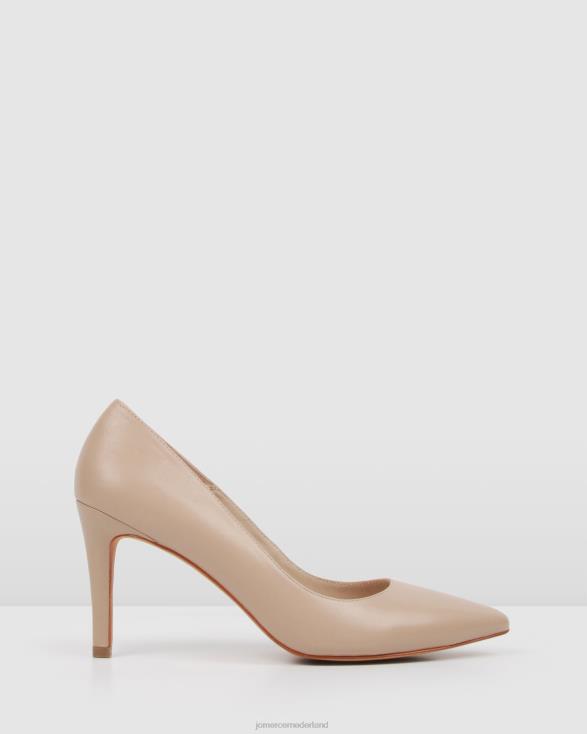 zwarte hoge hakken 46LN102 lichtbeige leer Jo Mercer schoenen
