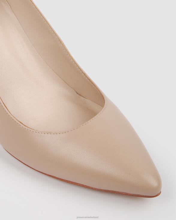 zwarte hoge hakken 46LN102 lichtbeige leer Jo Mercer schoenen