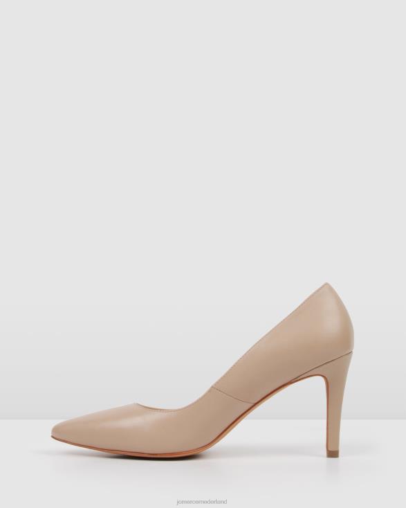 zwarte hoge hakken 46LN102 lichtbeige leer Jo Mercer schoenen