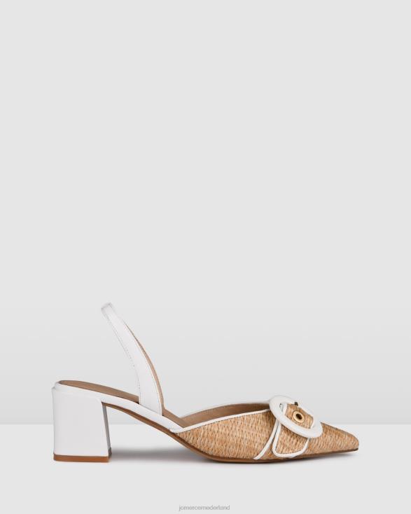 Chelsea lage hakken 46LN13 witte raffia Jo Mercer schoenen