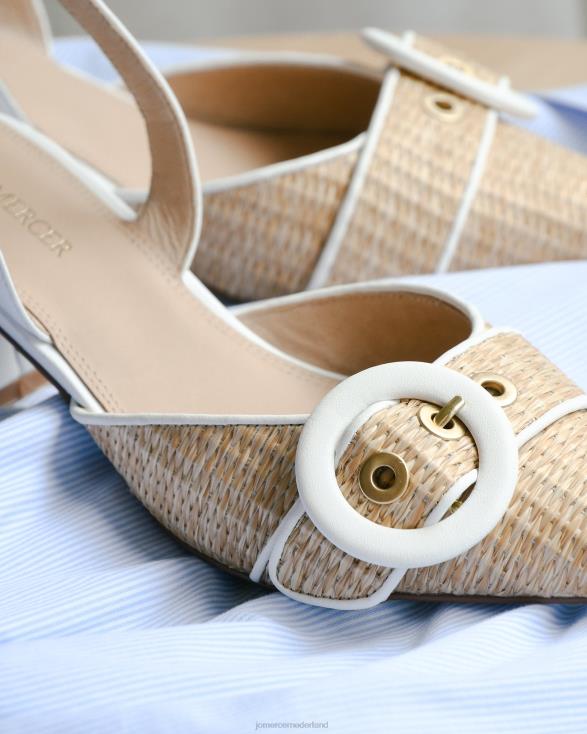 Chelsea lage hakken 46LN13 witte raffia Jo Mercer schoenen