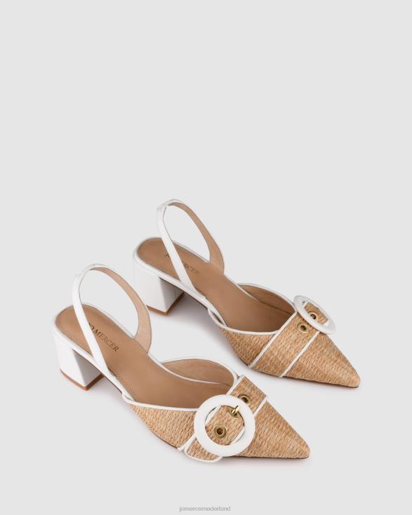 Chelsea lage hakken 46LN13 witte raffia Jo Mercer schoenen