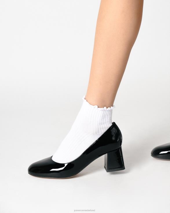 Nena lage hakken 46LN1 zwart patent Jo Mercer schoenen