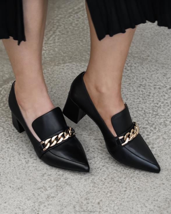 kardinale lage hakken 46LN5 zwart leer Jo Mercer schoenen