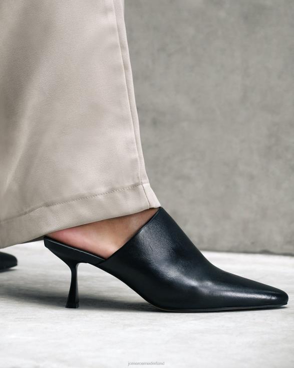 Elzie middelhoge hakken 46LN19 zwart leer Jo Mercer schoenen