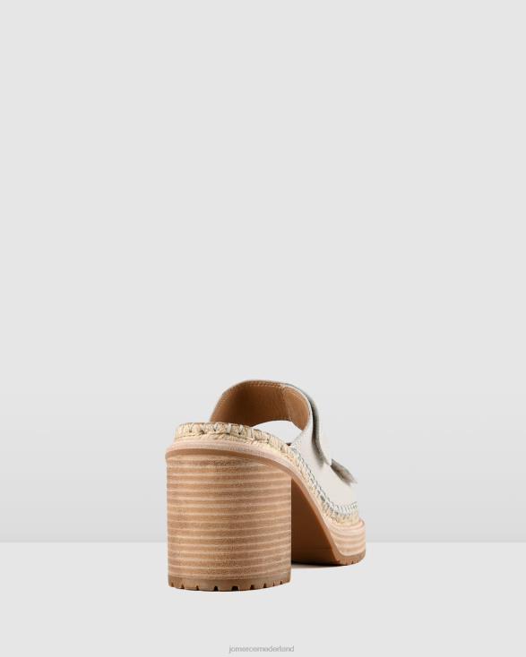 Kruze espadrilles met middenblokhak 46LN49 been leer Jo Mercer schoenen