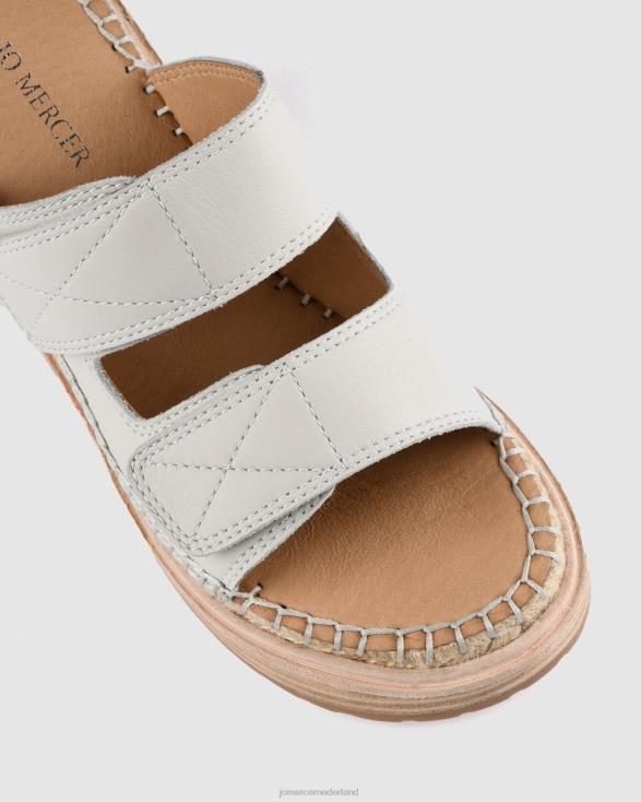 Kruze espadrilles met middenblokhak 46LN49 been leer Jo Mercer schoenen