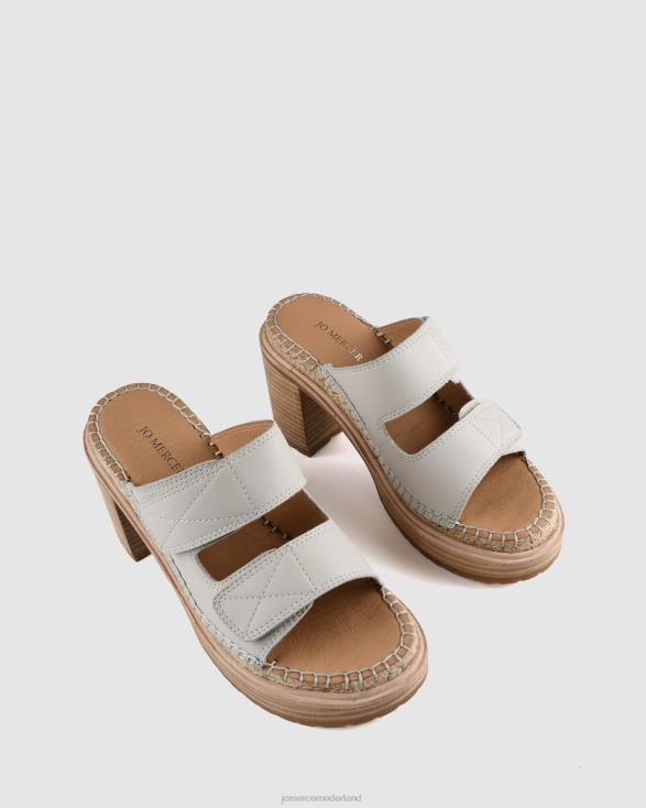 Kruze espadrilles met middenblokhak 46LN49 been leer Jo Mercer schoenen