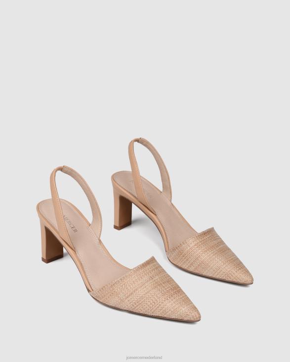 Kyra middelhoge hakken 46LN25 beige raffia Jo Mercer schoenen