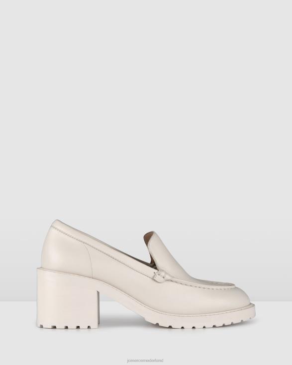 Natalia loafers met middelhoge hak 46LN18 gebroken wit leer Jo Mercer schoenen