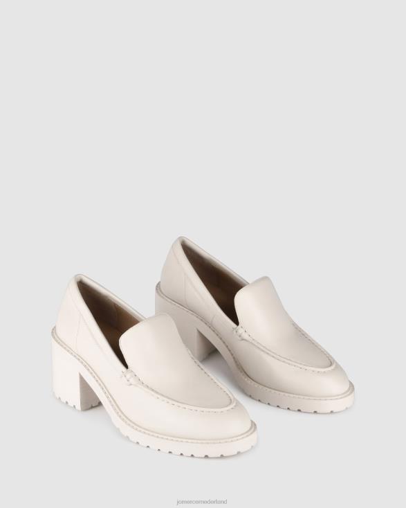 Natalia loafers met middelhoge hak 46LN18 gebroken wit leer Jo Mercer schoenen