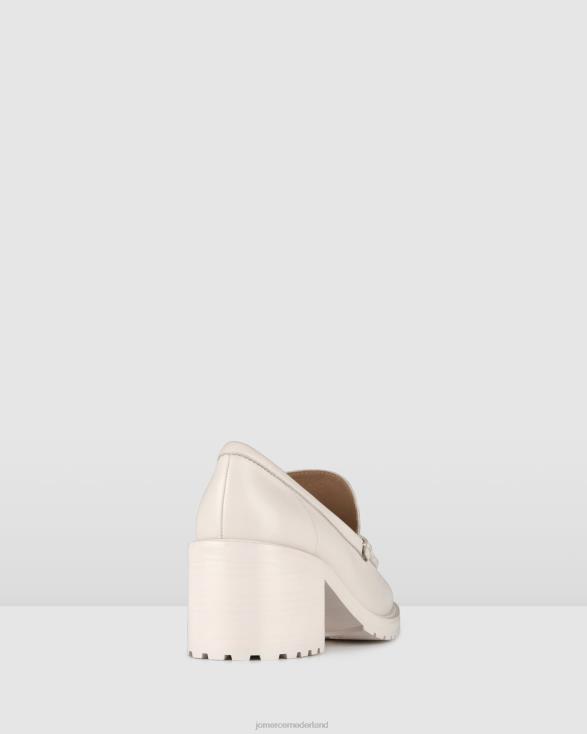 Natalia loafers met middelhoge hak 46LN18 gebroken wit leer Jo Mercer schoenen